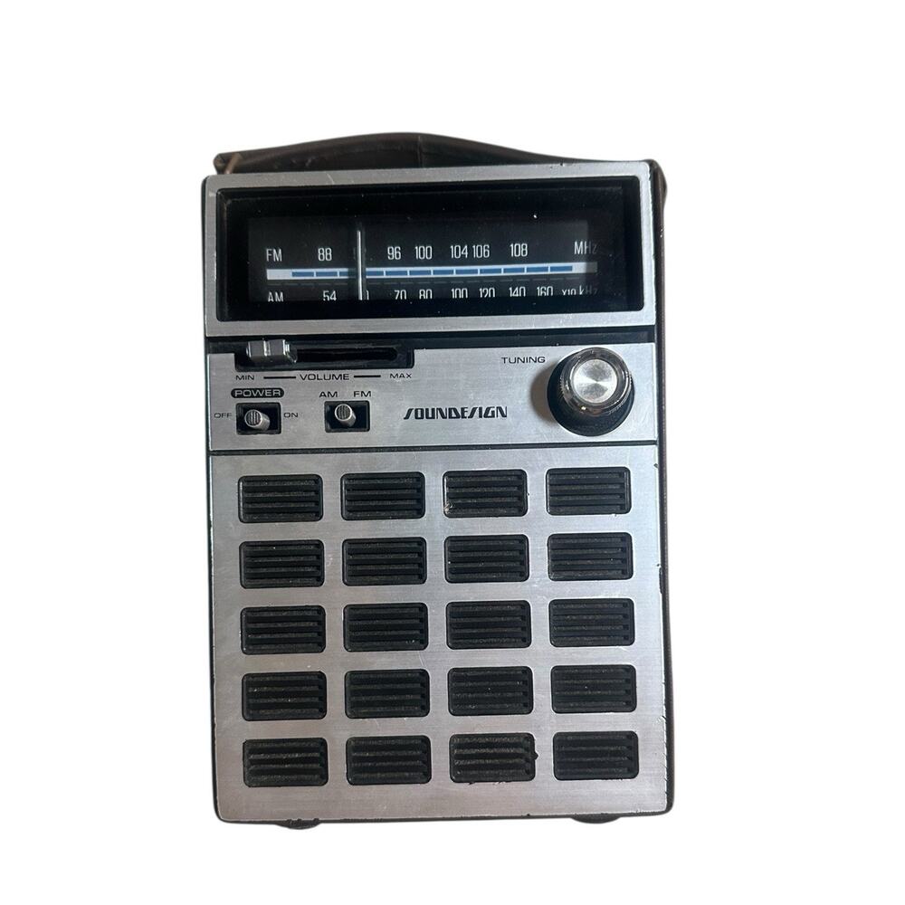 Vintage SOUNDESIGN Model 31-64 Solid State Fm/Am Portable Radio Hong Kong Works